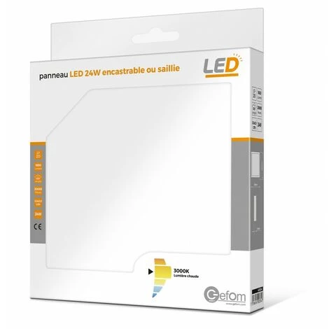 GEFOM Panneau LED Encastrable Et Saillie Carré Aluminium Et Plastique 24W 5 GEFOM Panneau LED Encastrable Et Saillie Carré Aluminium Et Plastique 24W – Image 3