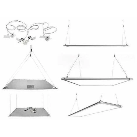 OPTONICA Kit De Suspension Pour Dalle LED 60X60CM - 120X30CM 3 OPTONICA Kit De Suspension Pour Dalle LED 60X60CM - 120X30CM