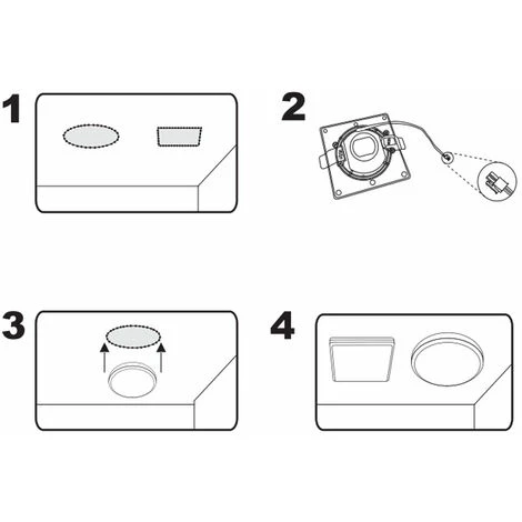 ETC-SHOP Lot De 4 Plafonniers LED ALU Luminaire Encastrable Blanc Salon Couchage Travail Salle D'éclairage Lampe D'entrée 6 ETC-SHOP Lot De 4 Plafonniers LED ALU Luminaire Encastrable Blanc Salon Couchage Travail Salle D'éclairage Lampe D'entrée – Image 4