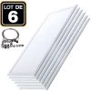 EUROPALAMP Lote De 6 Paneles Led 40 W 120 X 30 PMMA Blanco Neutro 4000 K + 6 Kits Cables De Suspensión