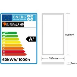 EUROPALAMP Dalle LED 120X60 60w Blanc Neutre + Transformateur Inclus 7 EUROPALAMP Dalle LED 120X60 60w Blanc Neutre + Transformateur Inclus -Panneau LED Soldes 2022 14904786 3
