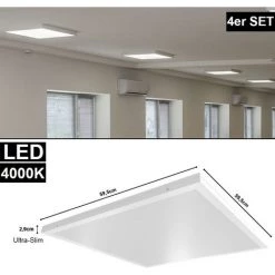 ETC-SHOP Lot De 4 LED Plafonnier Panneau ALU Encastrable Plafond Salon Salle à Manger Lampe Blanc 8 ETC-SHOP Lot De 4 LED Plafonnier Panneau ALU Encastrable Plafond Salon Salle à Manger Lampe Blanc -Panneau LED Soldes 2022 15589132 2