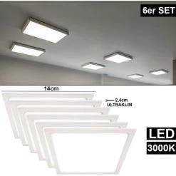 ETC-SHOP Lot De 6 Plafonniers LED Plafonniers Plafonniers Bureau Salon éclairage Lampes Spots ALU Plats Blancs 7 ETC-SHOP Lot De 6 Plafonniers LED Plafonniers Plafonniers Bureau Salon éclairage Lampes Spots ALU Plats Blancs -Panneau LED Soldes 2022 15761539 2