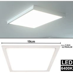 ETC-SHOP Lot De 2 Plafonniers LED Plafonnier Plafonnier Spots ALU Salle De Travail éclairage De Bureau Blanc -Panneau LED Soldes 2022 15813517 3