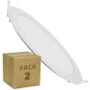LEDKIA Pack Dalles LED Ronde 18W (2 Un) Blanc Neutre 4000K - 4500K - Blanc Neutre 3800K - 4200K