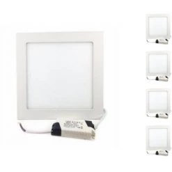 Spot LED Encastrable Carré BLANC 18W (Pack De 5) - Blanc Chaud 2300K - 3500K - SILAMP - Blanc Chaud 2300K - 3500K