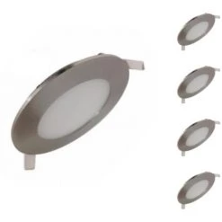 Spot LED Extra Plat Rond ALU 6W (Pack De 5) - Blanc Neutre 4000K - 5500K - SILAMP - Blanc Neutre 4000K - 5500K