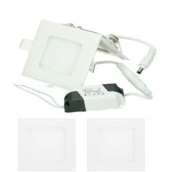 ECD Germany 2 Pack LED Encastré éclairage 3W - Spots De Plafond Du Panneau ULTRASLIM - 220-240 - SMD 2835 à 8,5 X 8,5 Cm - Blanc Neutre 4000K - Spot éclairage Encastré Carré Pour Couloir, Salle De Bains Ou De Cuisine