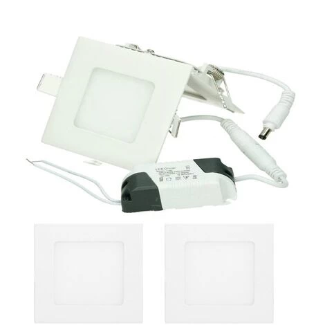 ECD Germany 2 Pack LED Encastré éclairage 3W - Spots De Plafond Du Panneau ULTRASLIM - 220-240 - SMD 2835 à 8,5 X 8,5 Cm - Blanc Neutre 4000K - Spot éclairage Encastré Carré Pour Couloir, Salle De Bains Ou De Cuisine 3 ECD Germany 2 Pack LED Encastré éclairage 3W - Spots De Plafond Du Panneau ULTRASLIM - 220-240 - SMD 2835 à 8,5 X 8,5 Cm - Blanc Neutre 4000K - Spot éclairage Encastré Carré Pour Couloir, Salle De Bains Ou De Cuisine