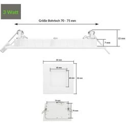 ECD Germany 2 Pack LED Encastré éclairage 3W - Spots De Plafond Du Panneau ULTRASLIM - 220-240 - SMD 2835 à 8,5 X 8,5 Cm - Blanc Neutre 4000K - Spot éclairage Encastré Carré Pour Couloir, Salle De Bains Ou De Cuisine 9 ECD Germany 2 Pack LED Encastré éclairage 3W - Spots De Plafond Du Panneau ULTRASLIM - 220-240 - SMD 2835 à 8,5 X 8,5 Cm - Blanc Neutre 4000K - Spot éclairage Encastré Carré Pour Couloir, Salle De Bains Ou De Cuisine -Panneau LED Soldes 2022 17052338 4