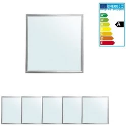 ECD Germany Panneau De LED 36W - 62 X 62 Cm - 5 Er Pack - Ultraslim Mince - SMD 3014 - Blanc Froid 6000K - 220-240 V - Environ 3222 Lumens - Plafonnier Encastré