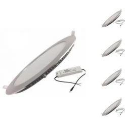 Spot LED Encastrable Rond ALU 12W (Pack De 5) - Blanc Neutre 4000K - 5500K - SILAMP - Blanc Neutre 4000K - 5500K
