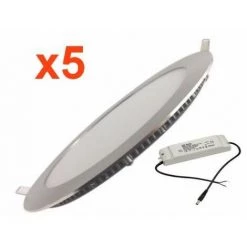Spot LED Encastrable Rond ALU 12W (Pack De 5) - Blanc Neutre 4000K - 5500K - SILAMP - Blanc Neutre 4000K - 5500K -Panneau LED Soldes 2022 17671422 4