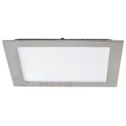 KANLUX Downlight LED 18W étanche IP44 Carré Nickel Satiné - Blanc Naturel 4000K