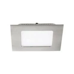KANLUX Downlight LED 6W étanche IP44 Carré Nickel Satiné - Blanc Naturel 4000K