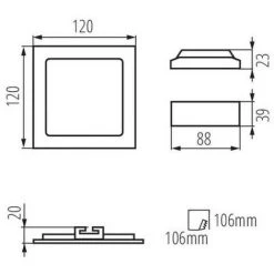KANLUX Downlight LED 6W étanche IP44 Carré Nickel Satiné - Blanc Naturel 4000K 9 KANLUX Downlight LED 6W étanche IP44 Carré Nickel Satiné - Blanc Naturel 4000K -Panneau LED Soldes 2022 19899983 4