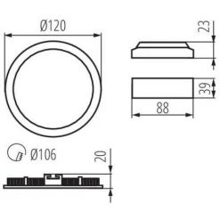 KANLUX Downlight LED 6W étanche IP44 Rond ∅120mm Nickel Satiné - Blanche, Blanche 4000K 9 KANLUX Downlight LED 6W étanche IP44 Rond ∅120mm Nickel Satiné - Blanche, Blanche 4000K -Panneau LED Soldes 2022 19899986 4