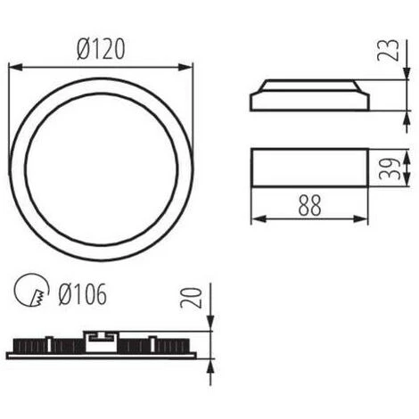 KANLUX Downlight LED 6W étanche IP44 Rond ∅120mm Nickel Satiné - Blanche, Blanche 4000K 6 KANLUX Downlight LED 6W étanche IP44 Rond ∅120mm Nickel Satiné - Blanche, Blanche 4000K – Image 4