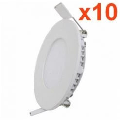 Spot LED Encastrable Rond BLANC 12W (Pack De 10) - Blanc Chaud 2300K - 3500K - SILAMP - Blanc Chaud 2300K - 3500K -Panneau LED Soldes 2022 24446301 3
