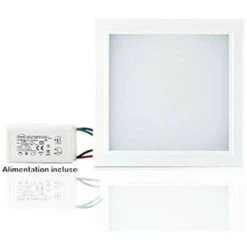 MIIDEX LIGHTING Plafonnier LED 200x200mm 15W Blanc Équivalent 120W - Blanc Du Jour 6000K