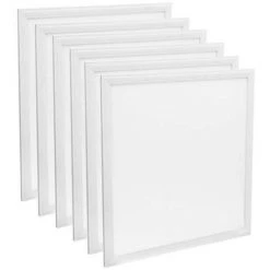 OPTONICA Lot De 6 Dalles LED 40W 600x600 4800lm - Blanc Chaud 2700K