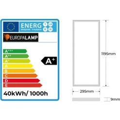 EUROPALAMP Lot 6 Dalles LED 40W 120x30 Blanc Neutre 4000k -Panneau LED Soldes 2022 26817932 5