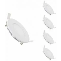 Spot LED Extra Plat Rond BLANC 3W (Pack De 5) - Blanc Neutre 4000K - 5500K - SILAMP - Blanc Neutre 4000K - 5500K