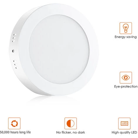 Topdeal 1 PCS 12W Panneau Lumineux Blanc Chaud Rond 220V 5 Topdeal 1 PCS 12W Panneau Lumineux Blanc Chaud Rond 220V – Image 3