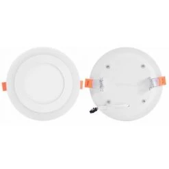 DIYOZZY Panneau Lumineux Extrémiste-mince Rond Bicolore Emménagement Intégrée Non Chargée 18 + 6W Caché Blanc Et Bleu