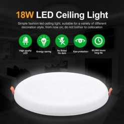 DIYOZZY Emménagement Intégrée Sans Cadre Extrémiste-mince De Panneau Léger 6000K 85-265V 18W Rond 10 DIYOZZY Emménagement Intégrée Sans Cadre Extrémiste-mince De Panneau Léger 6000K 85-265V 18W Rond -Panneau LED Soldes 2022 28393920 4