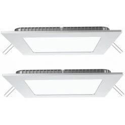 ETC-SHOP Lot De 2 Luminaires Encastrables LED Grille Plafond ALU Panneau Mural Lampes De Couloir Carré