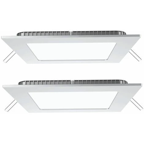 ETC-SHOP Lot De 2 Luminaires Encastrables LED Grille Plafond ALU Panneau Mural Lampes De Couloir Carré 3 ETC-SHOP Lot De 2 Luminaires Encastrables LED Grille Plafond ALU Panneau Mural Lampes De Couloir Carré