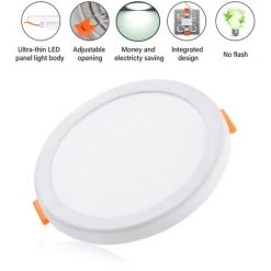 DIYOZZY Panneau D'ouverture à Trou Libre 85-265V 6W Blanc Froid Rond 10 DIYOZZY Panneau D'ouverture à Trou Libre 85-265V 6W Blanc Froid Rond -Panneau LED Soldes 2022 29506169 4