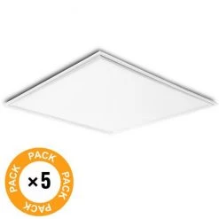GREENICE Pack 5 Panneaux LED 36W 3623Lm 6000ºK Cadre Blanc595X595X12Mm 30.000H [HO-PANMB59559536W-CW-PK5-AP]