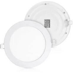 DIYOZZY 2PCS Installation Intégrée De Panneau Lumineux Ultra-mince Ronde 15w Lumière Neutre