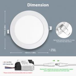 DIYOZZY 2PCS Installation Intégrée De Panneau Lumineux Ultra-mince Ronde 15w Lumière Neutre -Panneau LED Soldes 2022 35530908 3
