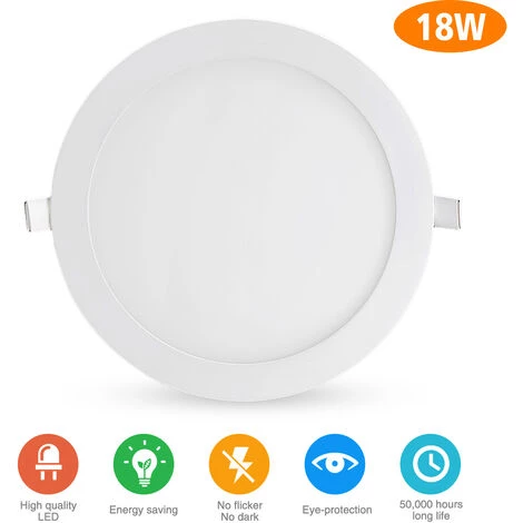 DIYOZZY 18w Petit Panneau Blanc Froid Léger Rond 220V 2 Paquets 220V 18w Blanc Froid 4 DIYOZZY 18w Petit Panneau Blanc Froid Léger Rond 220V 2 Paquets 220V 18w Blanc Froid – Image 2