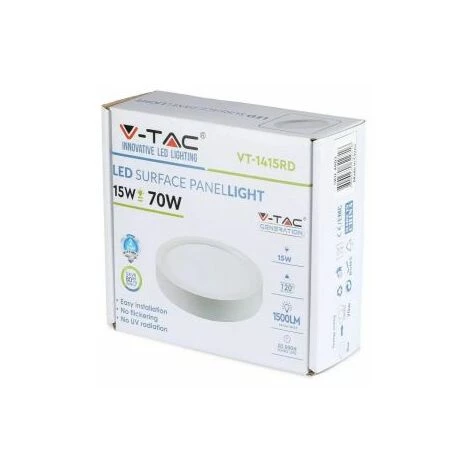 Spot LED Saillie 15W Rond Blanc Avec Transfo Vt-1415 Rd Fs - Blanc Chaud - 2700k - 120 Deg V-TAC 5 Spot LED Saillie 15W Rond Blanc Avec Transfo Vt-1415 Rd Fs - Blanc Chaud - 2700k - 120 Deg V-TAC – Image 3