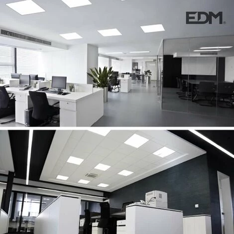 EDM Dalle LED 40W Carré 59,5x59,5mm Chrome Mat - Blanc Naturel 4000K 6 EDM Dalle LED 40W Carré 59,5x59,5mm Chrome Mat - Blanc Naturel 4000K – Image 4