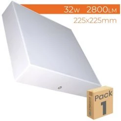 LED ATOMANT SL Plafonnier LED Carré Frameless Surface 32W 2800LM 6500K 225mm | Blanc Froid 6500K - Pack 1 Pce. - Blanc Froid 6500K