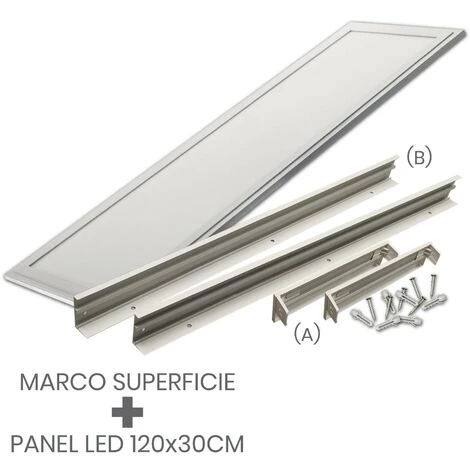 LED ATOMANT SL Kit Panneau LED 120x30cm 48W 4400LM + Support De Surface Blanc | Blanc Chaud 3000K - Pack 1 Pce. 4 LED ATOMANT SL Kit Panneau LED 120x30cm 48W 4400LM + Support De Surface Blanc | Blanc Chaud 3000K - Pack 1 Pce. – Image 2