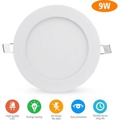 DIYOZZY 9w Petit Panneau Léger Blanc Chaud Rond 220V 2 Pièces 220V 9w Blanc Chaud -Panneau LED Soldes 2022 41398960 3