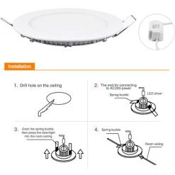 DIYOZZY 9w Petit Panneau Léger Blanc Chaud Rond 220V 2 Pièces 220V 9w Blanc Chaud -Panneau LED Soldes 2022 41398960 4