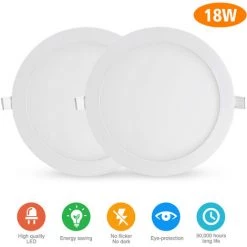 DIYOZZY Petit Panneau 18w Léger, Blanc Chaud, Rond 220V, 2 Pièces 220V 18w Blanc Chaud -Panneau LED Soldes 2022 41398983 2