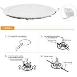 DIYOZZY Petit Panneau 18w Léger, Blanc Chaud, Rond 220V, 2 Pièces 220V 18w Blanc Chaud -Panneau LED Soldes 2022 41398983 4