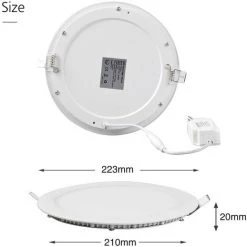 DIYOZZY Petit Panneau 18w Léger, Blanc Chaud, Rond 220V, 2 Pièces 220V 18w Blanc Chaud -Panneau LED Soldes 2022 41398983 5