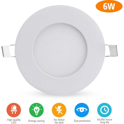 DIYOZZY 6W Petit Panneau Blanc Froid Léger Rond 220V 2 Pièces 220V 6W Blanc Froid 2pcs 4 DIYOZZY 6W Petit Panneau Blanc Froid Léger Rond 220V 2 Pièces 220V 6W Blanc Froid 2pcs – Image 2