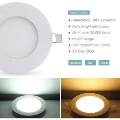 DIYOZZY 6W Petit Panneau Blanc Froid Léger Rond 220V 2 Pièces 220V 6W Blanc Froid 2pcs 11 DIYOZZY 6W Petit Panneau Blanc Froid Léger Rond 220V 2 Pièces 220V 6W Blanc Froid 2pcs -Panneau LED Soldes 2022 41398991 5