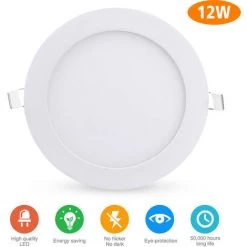DIYOZZY Lampe à Petit Panneau 12W Blanche Froide Ronde 220V 220V 12W Blanc Froid -Panneau LED Soldes 2022 41399516 3