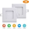 DIYOZZY 3W Petit Panneau Blanc Froid Peu Profond Carré 220V 2 Pièces 220V 3W Blanc Froid -Panneau LED Soldes 2022 41399517 1